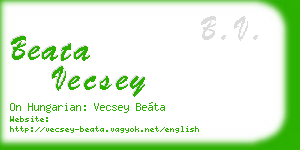 beata vecsey business card