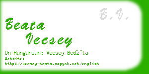 beata vecsey business card